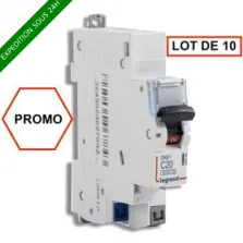 LOT DE 10 // LEGRAND DNX3 Disjoncteur 20A auto PH+N courbe C 4.5kA 230V - 406784