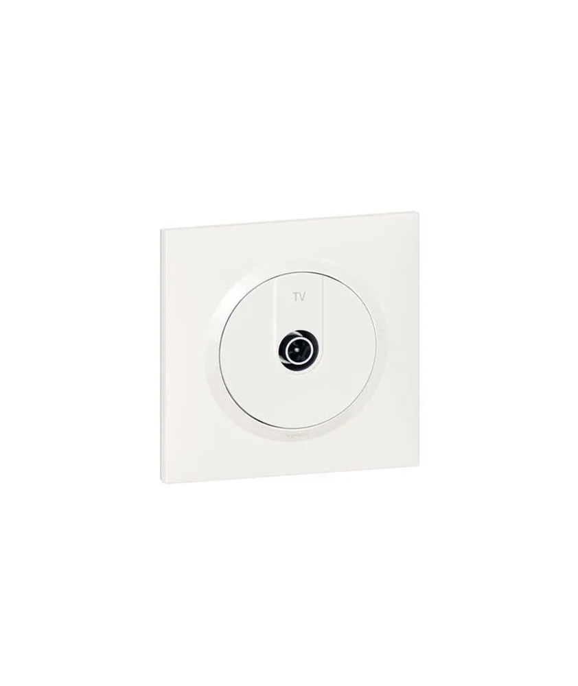 Prise TV étoile blindée dooxie livrée avec plaque carrée blanche