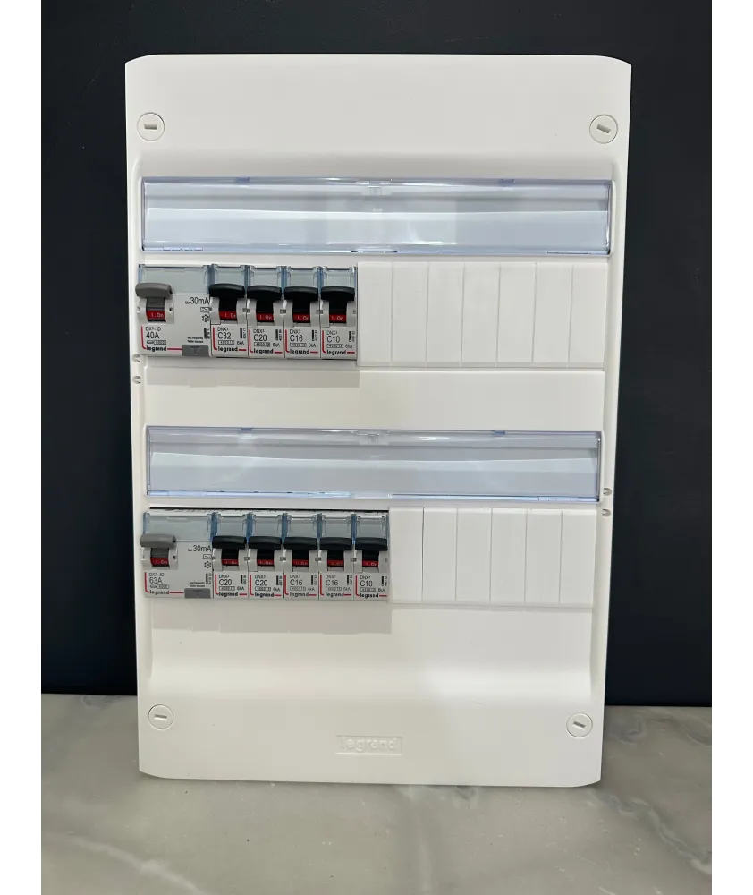 Tableau électrique 2 rangée assemblé par Elec discount avec composant Legrand : 1ID401ID63