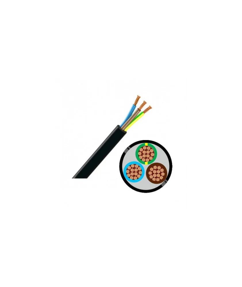 CABLE RIGIDE U-1000 R2V 3G10MM2 NOIR (PRIX AU M)