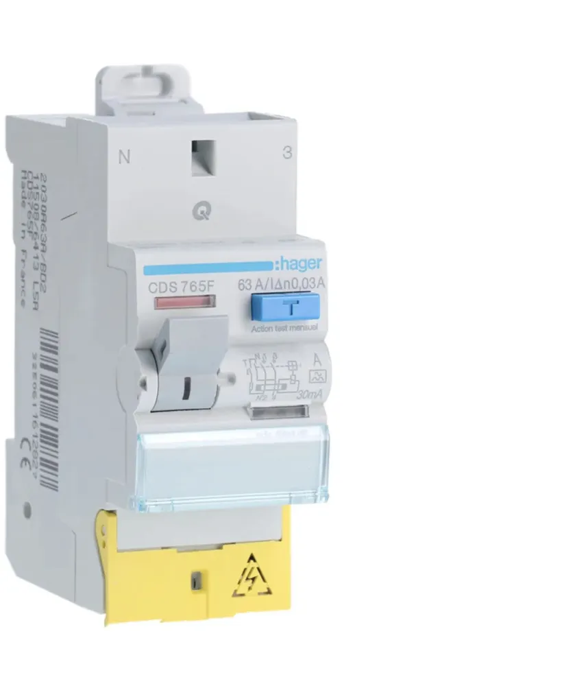 HAGER Interrupteur différentiel SanVis 63A 30mA type A auto 230V - CDS765F