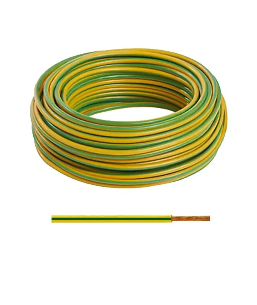 Fil électrique souple ho7v-k 1mm2 vert / jaune (prix au m)