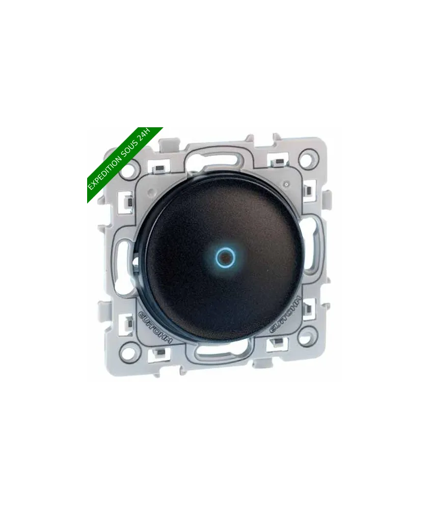 EUROHM Square Interrupteur va et vient lumineux/témoin anthracite - 60303