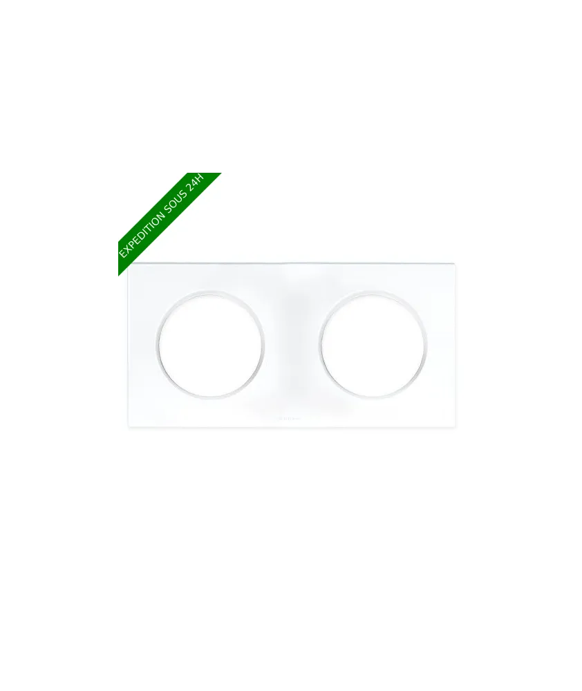 EUROHM Square Plaque double blanc - 60297