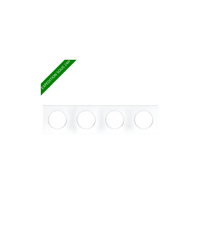 EUROHM Square Plaque quadruple blanc - 60299