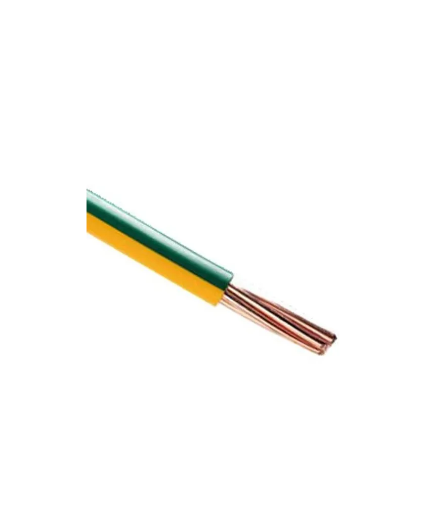 Fil électrique rigide H07VR 25mm² vert/jaune - Prix au mètre